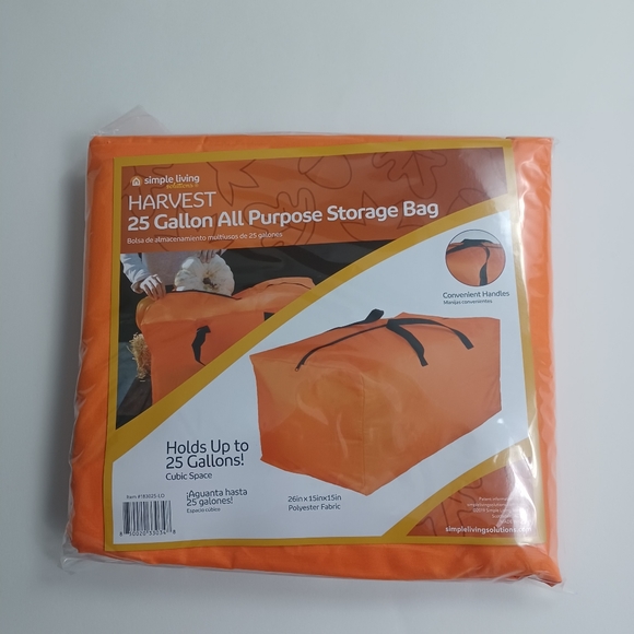 Harvest 25 Gallon All Purpose Storage Bag NEW Orange -Handles & Zipper - Picture 8 of 8